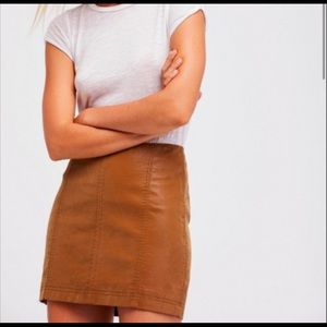 Free People Faux Leather Skirt
